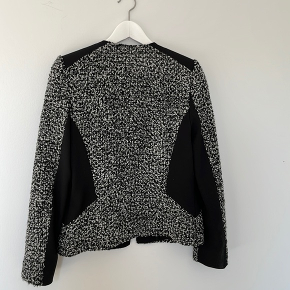 Jaeger Black Tweed Fitted Jacket with Black Panel Details, size 6 US - Picture 5 of 6